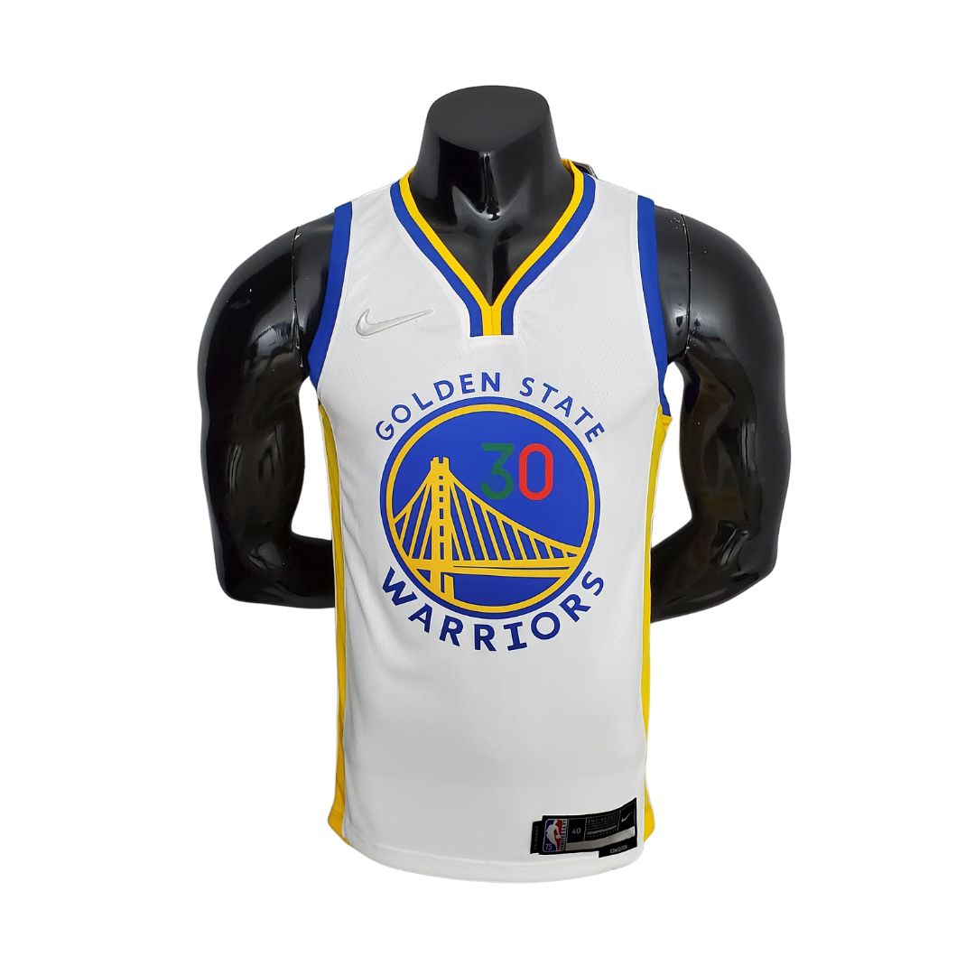 Maillot NBA blanc n°1. 30 Curry des Golden State Warriors du Mexique, édition 75e anniversaire